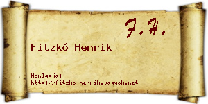 Fitzkó Henrik névjegykártya
