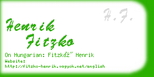 henrik fitzko business card